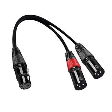 Imagem de simhoa Cabo adaptador de áudio dmx para xlr durável à 'água de pvc externo 24awg ofc para alto-falantes amplificadores de potência de palco dmx, 0,5 metro