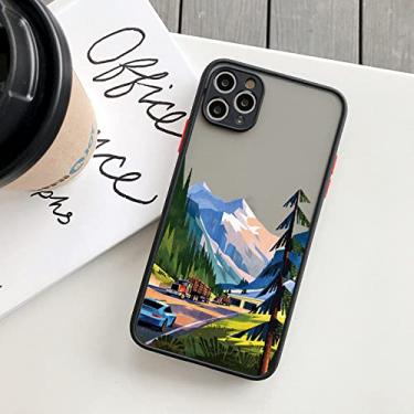 Imagem de Capa de telefone pintada à mão para iphone x xs max xr capa de cenário capa dura à prova de choque para iphone 6s 7 8 plus se 2 12 13 11 pro max, preto lyfg 4, para iphone 12 pro