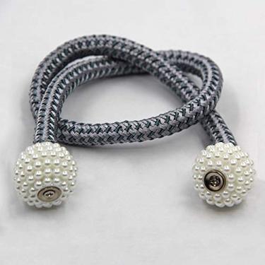 Imagem de 4 Pçs Pearl Magnetic Cortina Clipe Suporte de Cortinas Fivela Pendurada Fivela Bola Pendurada Acessórios para Cortina Decoração de Casa, Mix LightBlue, 45,50cm