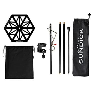 Imagem de Bandeja de pólo portátil,Bandeja de poste de luz portátil leve de aço inoxidável bandeja de poste suporte de lâmpada suporte de acampamento acessório