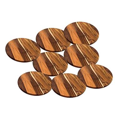Imagem de Kit 8 Tábuas 25cm De Madeira Teca Para Cortar E Servir Pizza