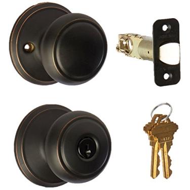 Imagem de Schlage Conjunto de maçanetas de porta para despensa F80-AND Andover com Roseta Andover do F-, bronze envelhecido