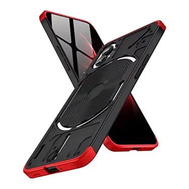Imagem de Woskko Capa de PC rígido compatível nada Phone 1 Case, 3 em 1 capa dura PC fina e fina para nada telefone 1 capa 2022 (vermelho + preto + vermelho)