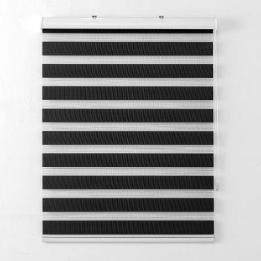 Imagem de Persiana Rolo Duplo Bandô Sunny Preto 160 (L) x 160 (A) Cortina Zebra Double Vision 1,60 X 1,60