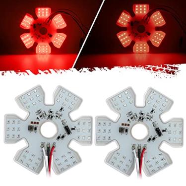Imagem de Partsam 2 peças ultrafinas estilo hexagonal, função dupla, interior 54 LEDs, lâmpada de limpeza de ar decorativa de 12,2 cm para caminhões Peterbilt Kenworth, trailers, RV IP67 10-30V (vermelho)