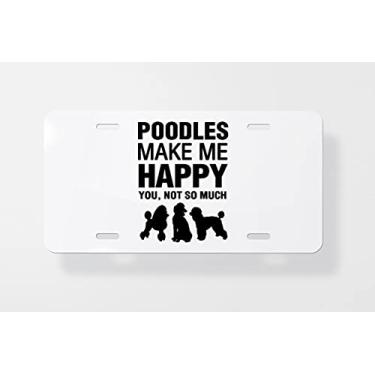Imagem de Capa para placa de licença Poodles Make Me Happy – Capa para placa de carro – Capa para placa de carro 15 x 30 cm