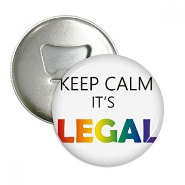 Imagem de Bandeira de arco-íris LGBT Keep Calm abridor de garrafas ímã de geladeira emblema multifuncional