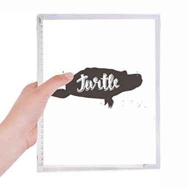 Imagem de Caderno de tartaruga preto e branco animal diário de folhas soltas recarregáveis