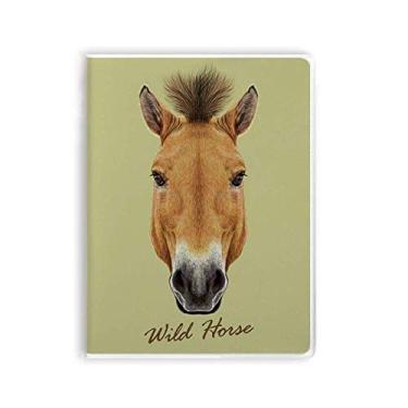 Imagem de Caderno marrom forte cavalo selvagem animal capa de goma diário capa macia