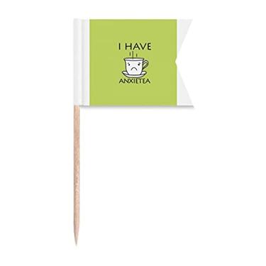 Imagem de Anxiety Xícara de chá dieta art déco presente moda palito bandeiras marcadoras para festa bolo comida prato de queijo