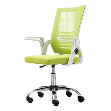 Imagem de cadeira de escritório Encosto Cadeira de malha Cadeira de computador Cadeira giratória Cadeira executiva Assento giratório com apoio de braço Cadeira ergonômica para jogos de escritório (cor: verde)