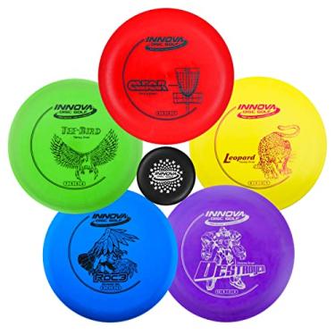 Imagem de INNOVA Conjunto de discos de golfe para iniciantes – As cores podem variar 160 – 180 g – Putter DX, médio alcance, conjunto de disco de golfe aprovado pela PDGA, conjunto de discos de golfe Frisbee