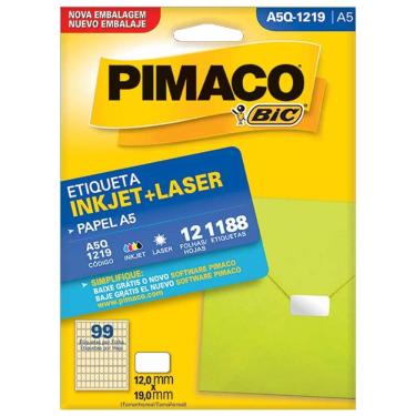 Imagem de Etiqueta Pimaco A5 Inkjet + Laser 12x19mm 12 Folhas A5Q 1219 240101
