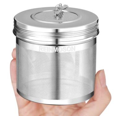 Imagem de Reinmoson Pacote com 2 infusor de chá grande para infusor de chá e especiarias para cozinhar, aço inoxidável 18/8 304, tampa rosqueada, gancho de corrente, bola de coador de chá de malha extra fina para ervas, chá gelado, sopa