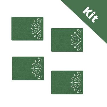 Imagem de Kit 4 Jogo Americano De Feltro Verde Limão - Mandala - Cia Laser