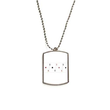 Imagem de DIYthinker Colar para animais de estimação com pingente de corrente de aço inoxidável com padrão de clube de diamante em formato de coração