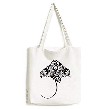 Imagem de Skate preto e branco padrão animal sacola sacola sacola sacola de compras bolsa casual bolsa de compras