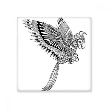 Imagem de Pintura de pássaro voando azulejo de cerâmica leal brilhante decalque vitrificado pedra adornada