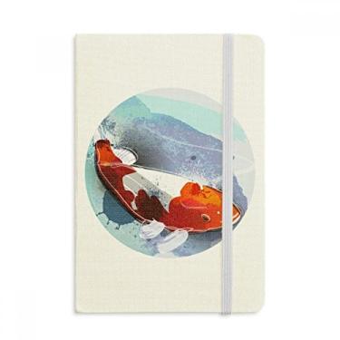 Imagem de Caderno estilo aquarela japonês Koi Fish com capa dura em tecido oficial