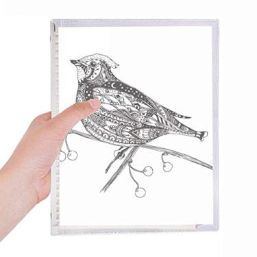 Imagem de Caderno de folhas soltas com tinta de pássaro, linha voadora, agenda recarregável, papelaria