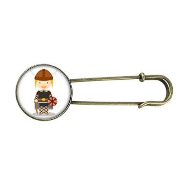 Imagem de Clipe de broche de metal retrô com desenho animado Viking da Suécia