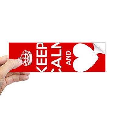 Imagem de DIYthinker Adesivo retangular vermelho com citação Keep Calm and Love para janela de notebook