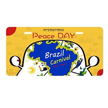 Imagem de DIYthinker Mount Corcovado Mapas Brasil, Carnaval, placa de automóvel, placa de automóvel, decoração de carro