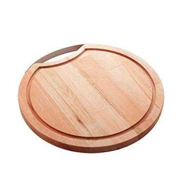 Imagem de TÁBUA REDONDA MADEIRA COM ALÇA INOX LIPTUS 36x2CM