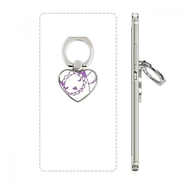 Imagem de Suporte de anel de telefone com desenho de pássaro simples com desenho de linha e suporte universal