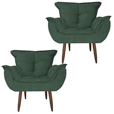 Imagem de Kit 2 Poltronas Opala Decorativa Verde - Moveis Aguias