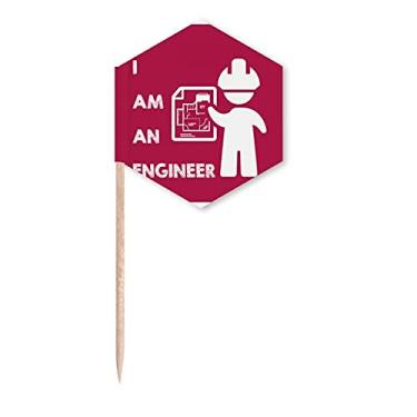 Imagem de Bandeiras de palitos de palitos de cupcake com posição de capacete de engenheiro gráfico festa celebração