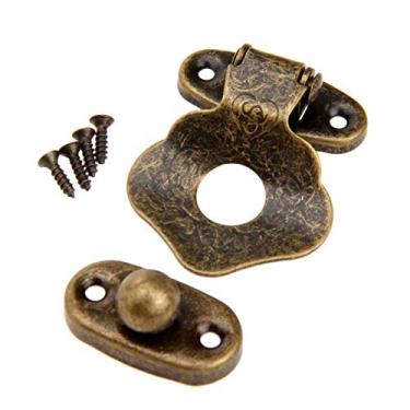 Imagem de 1 pc 42x32mm Antique Latão De Ferro De Ferro Decorativo Presente De Jóias Vinho Caixa De Madeira Mala Mala Hasp Latch Hook Hardware Vintage YYDFPIIA