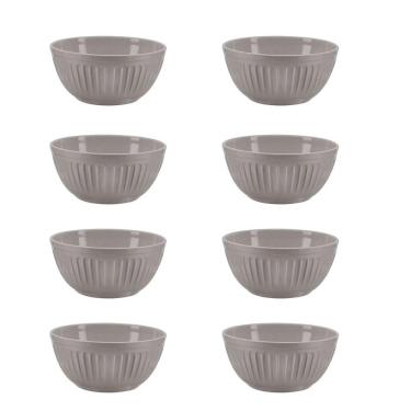 Imagem de 8un Tigela bowl Cumbuca Melamine Plissé 500ml Vasilha caldo