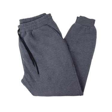 Imagem de Calça Masculina Delkor Moletom Peluciado Plus Size Cinza Médio - 168018-Masculino