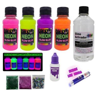 Imagem de Mini Kit Para Fazer Slime Colas Neon Novidade - Ine Slime