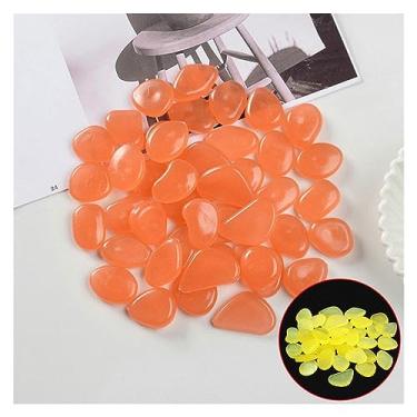Imagem de 300 PCS Glow Stones, Glow in the Dark Seixos, Fish Tank Paisagismo Glow Stones, Colorful Glow Stones for Aquarium Garden Passage Yard Decoration (Color : Light orange, Size : 500 PCS)
