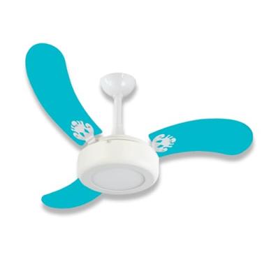 Imagem de Ventilador De Teto Infantil 3 Pás Azul Com Led 6000k ou 3000k Incluso 110v e 220v (127V 3000K)
