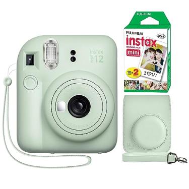 Imagem de Câmera instantânea Fujifilm Instax Mini 12 verde-menta + capa personalizada MiniMate + filme Fuji Instax 20 folhas, pacote duplo