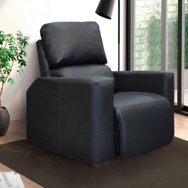 Imagem de Poltrona do Papai Reclinável Estofada Zeus Corino Preto SOFA STORE