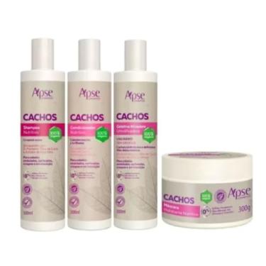 Imagem de Kit Cachos Shampoo, Condicionador, Gelatina e Máscara Apse Veganos