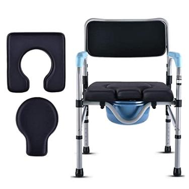 Imagem de Andadores para idosos Cômodas de cabeceira, cadeira de cômoda para banheiro com deficiência elevada Assento de vaso sanitário para idosos Altura ajustável Banco de chuveiro de banheiro Estrutura de