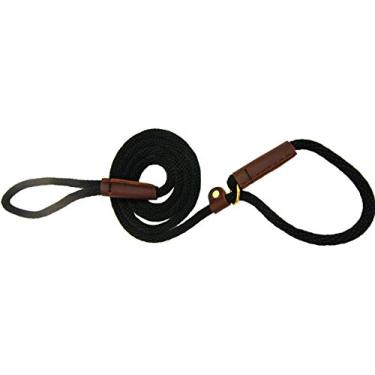 Imagem de Lone Wolf Coleira deslizante com guia e coleira para animais de estimação, 9,5 x 1,8 m, preta