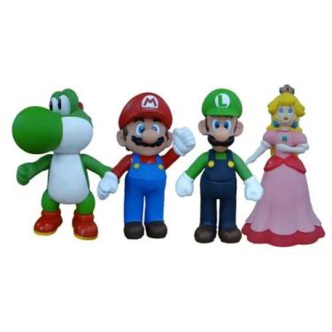 Imagem de Kit 4 Bonecos Super Mario, Luigi, Princesa E Yoshi - Coleção Super Mar