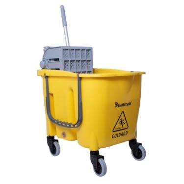 Imagem de Balde Mop C/Espremedor Carrinho Doblô Flex 30l Bralimpia