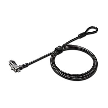 Imagem de Kensington Combinação fina para laptop para laptops ultrafinos, cabo de bloqueio de segurança para computador, slot padrão T-Bar para HP Lenovo Asus Acer, código de número de 4 rodas redefinível com