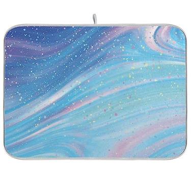 Imagem de Fantasy Glitter Sky Dish Mat Kitchen Counter Gadgets Tapete Absorvente Jumbo Tapete de Secagem de Prato 45,7 x 61 cm