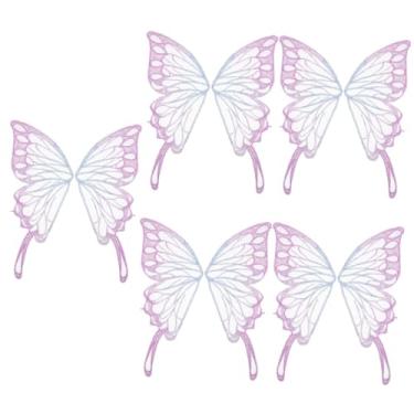 Imagem de STOBOK 5 Pares Patch bordado de borboleta roupas patch de borboletas DIY acessórios de costura para artesanato polivalente Bandeira trabalhos manuais decorar noiva malha macia