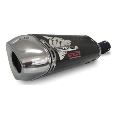 Imagem de Escapamento Coyote Modelo START Mini-Tri Alumínio - XTZ Crosser 150 - Preto/Cromado