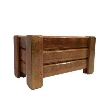 Imagem de Jardineira Floreira de Madeira Ripada Decorativa (40cm)