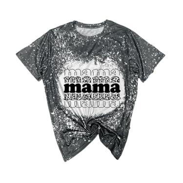 Imagem de Carta De Camiseta Do Dia Das Mães Da Mãe Prind Tee Roul Round Top Summer Summer Manga Shirt